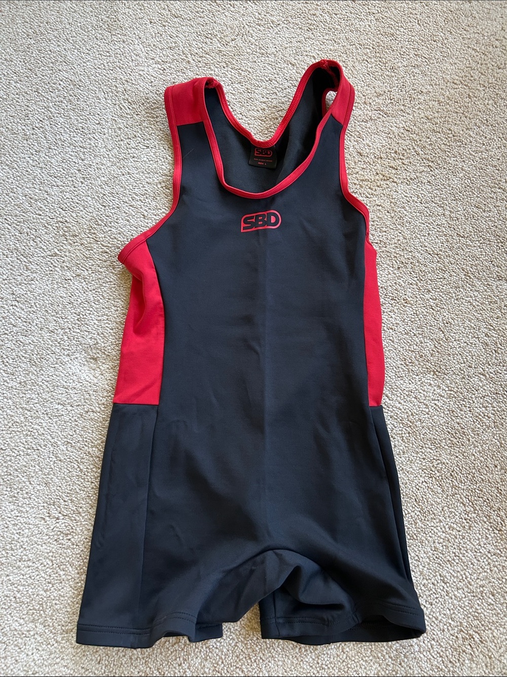 SBD Powerlifting Men's Black and Red Performance Singlet
